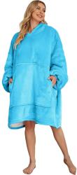 ZOLTA Takaró ujjal és kapucnival, kapucnis kapucnis, zseb, Univerzális méret, 160x85 cm, kék (0000013043)