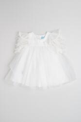 Abel & Lula kiszélesedő fazonú fodros ruha, Fehér, Törtfehér, 92 CM (5002-007-24M)