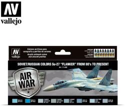 Vallejo Air War Soviet/Russian colors Su-27 Flanker from 80s to present akrilfesték készlet 8x 17ml (VAL71602)