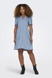 ONLY Only, Lentartalmú fodros V-nyakú midiruha, Levendulakék, M (15310970-CASHMERE-BLUE-M)
