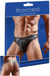 Svenjoyment Fényes férfi tanga átlátszó betéttel (fekete) - szexaruhaz