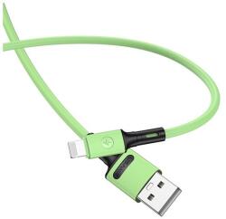 USAMS u52 adatkábel, usb - lightning, 2a, gyorstöltő, 100cm, törésgátló, világoszöld, kompatibilis: Apple iPhone 14 Plus / iPhone 14 Pro / iPhone 14 (SJ434USB02)