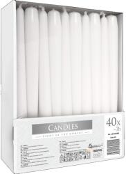 BISPOL Kúpos gyertya fehér - 40 db-os készlet (ISO-16178)