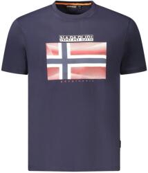 Napapijri férfi pamut póló, logóval, normál szabású, sötétkék, L (NP0A4IE5SLARISS_BL176_L)