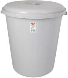 PLANET Kerek műanyag szemetes fedéllel Szürke 90L (UP100)