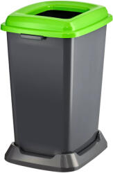 PLANET Szelektív hulladékgyűjtő szemetes Antracit-Zöld 50L (UP900G)