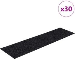 vidaXL 30 db fekete lépcsőszőnyeg öntapadós téglalap alakú 76x20 cm 3365723 (3365723)
