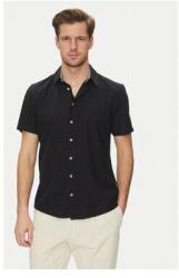 BLEND Férfi kevert anyagú ing, 20717866, len/viszkóz, 2XL INTL, fekete (0000304639074_XXL)