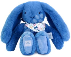 Doudou Iepuraș de pluș Fleurette the Bunny Blue Doudou et Compagnie albastru 25 cm de la 0 luni (DC4299)