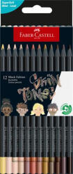 Faber-Castell Színes ceruza készlet, háromszögletű, FABER-CASTELL Black Edition, 12 különböző bőrszín (TFC116414) (116414)