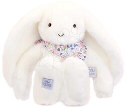 Doudou Iepuraș de pluș Fleurette the Bunny White Doudou et Compagnie alb 35 cm de la 0 luni (DC4301)
