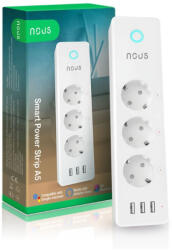 Nous A5 - hármas konnektor elosztó, Tuya Wi-Fi (NOUS A5)