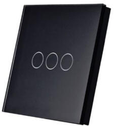 SmartWise TEREM3B - 3 gombos, vezeték nélküli kapcsoló, eWeLink-Remote, fekete