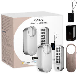Aqara U200 Smart Lock - utólag felszerelhető okos zár + külső egység, ezüst, Bluetooth, Thread (EL-D02S) (EL-D02DS)