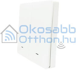 SmartWise BRFW2 2 gombos vezeték nélküli, RF fali kapcsoló, fehér