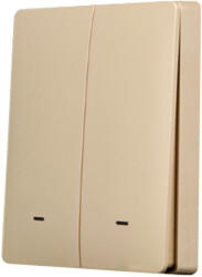 SmartWise BEREM2, 2 gombos vezeték nélküli eWeLink-Remote kapcsoló, arany színű előlappal