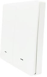 SmartWise BEREM2, 2 gombos vezeték nélküli eWeLink-Remote kapcsoló, fehér előlappal