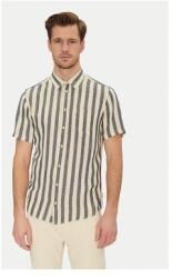 BLEND Férfi kevert anyagú ing, 20718392, len/viszkóz, XL INTL, bézs/sötétkék (0000304799518_XL)