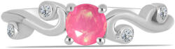  Ezüst Gyűrű Rózsaszínű Opállal és Fehér Topázzal, Y62403/62