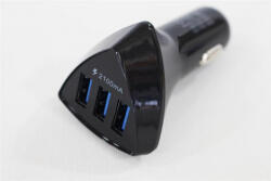 HST Tripla szivargyújtó-USB adapter, gyorstöltő (CS-HST-001)
