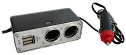 Carcommerce Szivargyújtó elosztó 2 + 2 USB (CC42932)