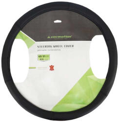 CARMOTION Kormányvédő, fekete, valódi bőr, 49-51cm (CM58225)