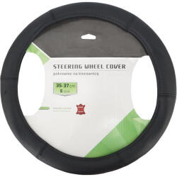 CARMOTION Kormányvédő, fekete, valódi bőr, 35-37cm (CM58215)