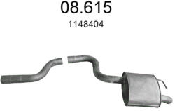 Edex 08.615 - Kipufogó hátsó dob FORD MONDEO 2.0 D, 2.2 D (2000-2007) (K08-615ALU-ED)