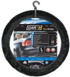 Sumex Fekete plüss szőrme kormányvédő, 37-39cm (SX2505091)