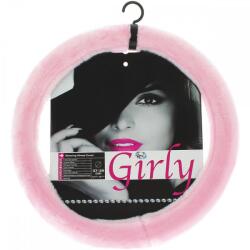 Sumex Rózsaszín csajos kormányvédő, plüss szőrme, 37-39cm (SX2505059)