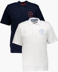 JACK & JONES ack & Jones, JJSimon galléros póló szett - 2 db, Fehér, Tengerészkék, S (12276428-SKY-CAPTAIN-SKY-CAPTAIN-WHITE-S)