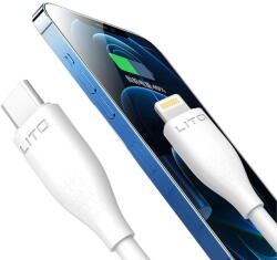 Lito Cablu de Date cu Mufe USB-C, iPhone, 60W, 1m - Lito (LD03) - White (KF2355187) - vexio