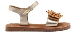 Gioseppo Buchanan virágos rátétes bőr szandál, arany, 33 EU (806574802-P-PLATINO-33)