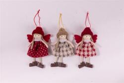 Iris textil akasztós angyal, kötött sapkában 4db, 13 cm (061566) - officedepot