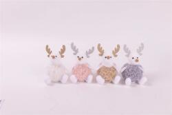 Iris textil rénszarvas ülő, bolyhos, 11 cm (061661)