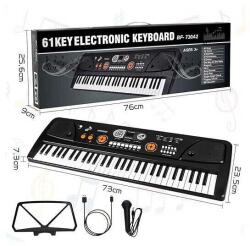  Hordozható gyermekzongora kottatartóval és mikrofonnal , 61 billentyű , LCD kijelzővel és USB bemenet