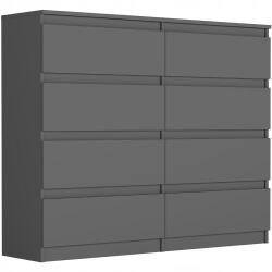 AKORD Komód 8 Fiókos 120 cm R120-S8 - Antracit
