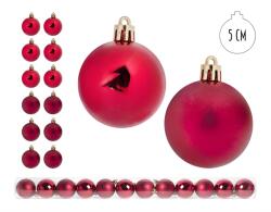 Iris karácsonyi dísz gömb, szettben, pvc dobozban, 12 darabos, piros 5 cm (050434) - officedepot