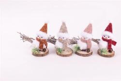 Iris textil madár fa talpon, sapkában, rőzsefarokkal, 11 cm (061681)