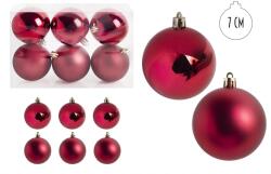 Iris karácsonyi dísz gömb, szettben, pvc dobozban, 6dbos, piros 7 cm (050436) - officedepot