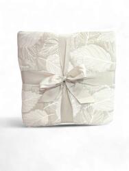 Foglia Beige - Prémium olasz ágytakaró levélmintával, 260x260 cm