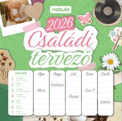 NEBULO Családi tervező 2026 2 heti mágneses naptár HMN-26-CST (HMN-26-CST)