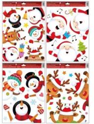 PLUS LINE Vidám hangulatú karácsonyi ablakmatrica csillámmal, 30 x 42 cm - többféle