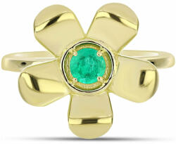  Arannyal Bevont Ezüst Gyűrű Kolumbiai Smaragddal, Y62337/59