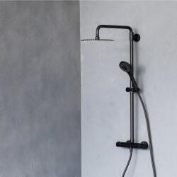 RUBINETA Coloana de dus cu baterie termostatata Rubineta Olo+Thermo finisaj negru mat (625038)