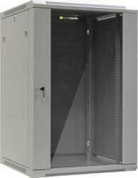 NETRACK 18U 19" fali rack szekrény 600x600mm levehető oldalú sötétszürke (019-180-66-021) (019-180-66-021) (019-180-66-021)