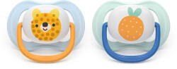 Philips Залъгалки Philips Avent - Ultra Air, с декорация Мече и плод с кутия за стерилизиране, 0-6 m, 2 броя (00A.0637.001)