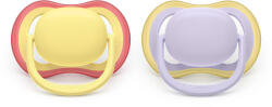 Philips Залъгалки Philips Avent - Ultra Air, за момиче, пастелни цветове с кутия за стерилизиране, 0-6 m, 2 броя (00A.0643.001)