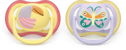 Philips Залъгалки Philips Avent - Ultra Air, с декорация Пеперуда и птица с кутия за стерилизиране, 0-6 m, 2 броя (00A.0644.001)