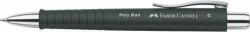 Faber-Castell Golyóstoll, 0, 7 mm, nyomógombos fekete tolltest, FABER-CASTELL Poly Ball, kék